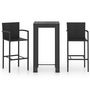 Voir la diapositive 2 : VIDAXL Ensemble de bar d'exterieur 3 pcs accoudoir Resine tressee Noir