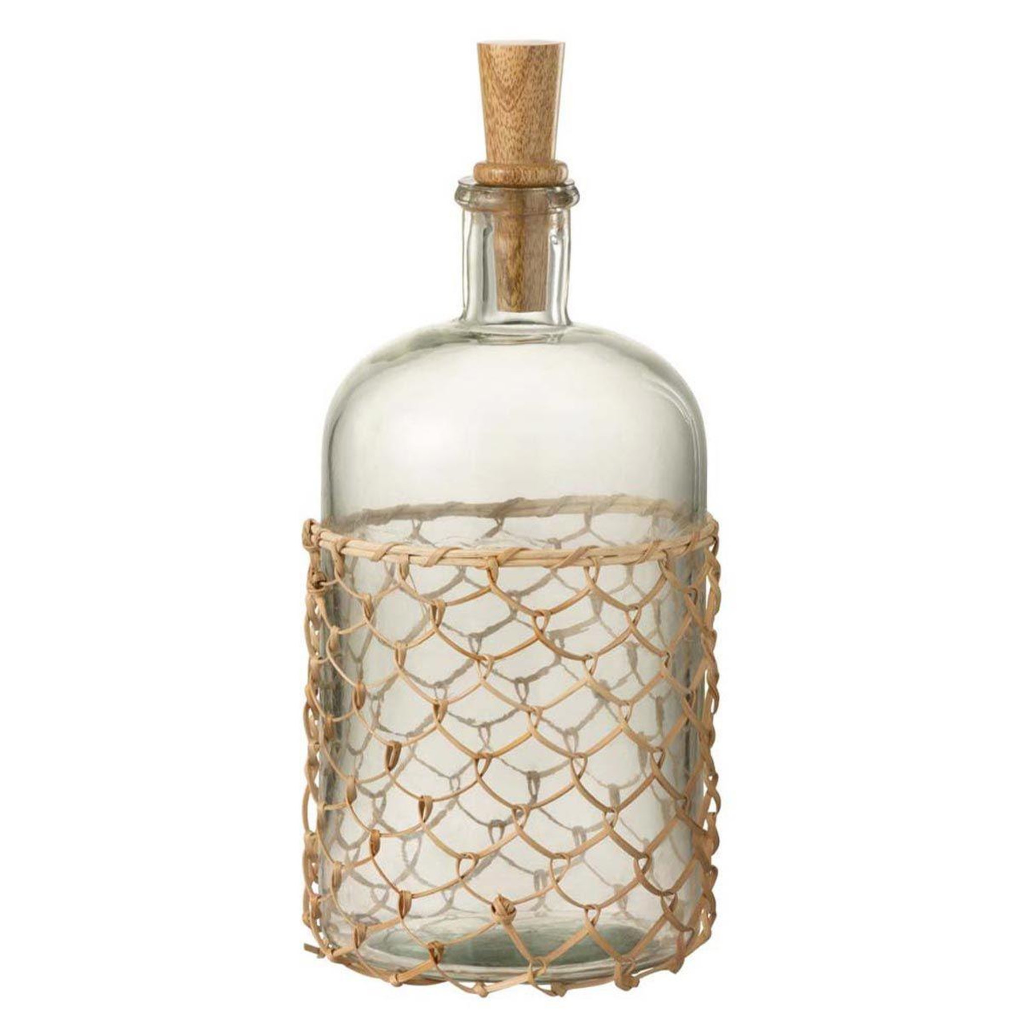 Voir la diapositive 1 : J-LINE Bouteille design  tricot  32cm transparent & naturel