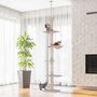 Voir la diapositive 2 : PAWHUT Arbre à chat poteau à griffer L40 x l 34 x H 230-260 cm 5 niveaux d'activités beige