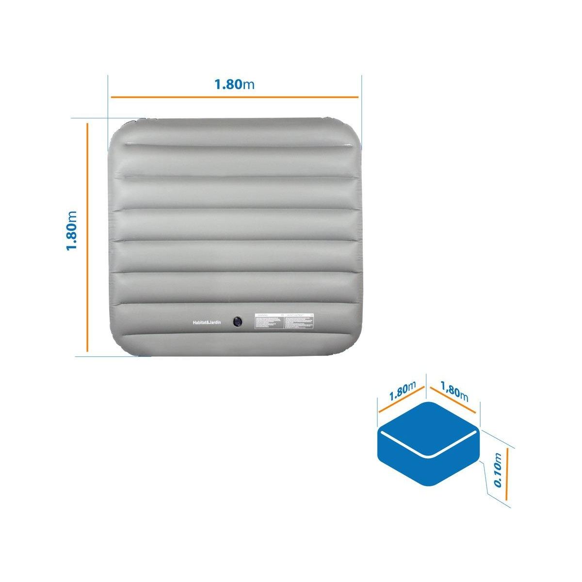 Habitat et Jardin Couverture gonflable pour - 134 x 134 cm - Grise