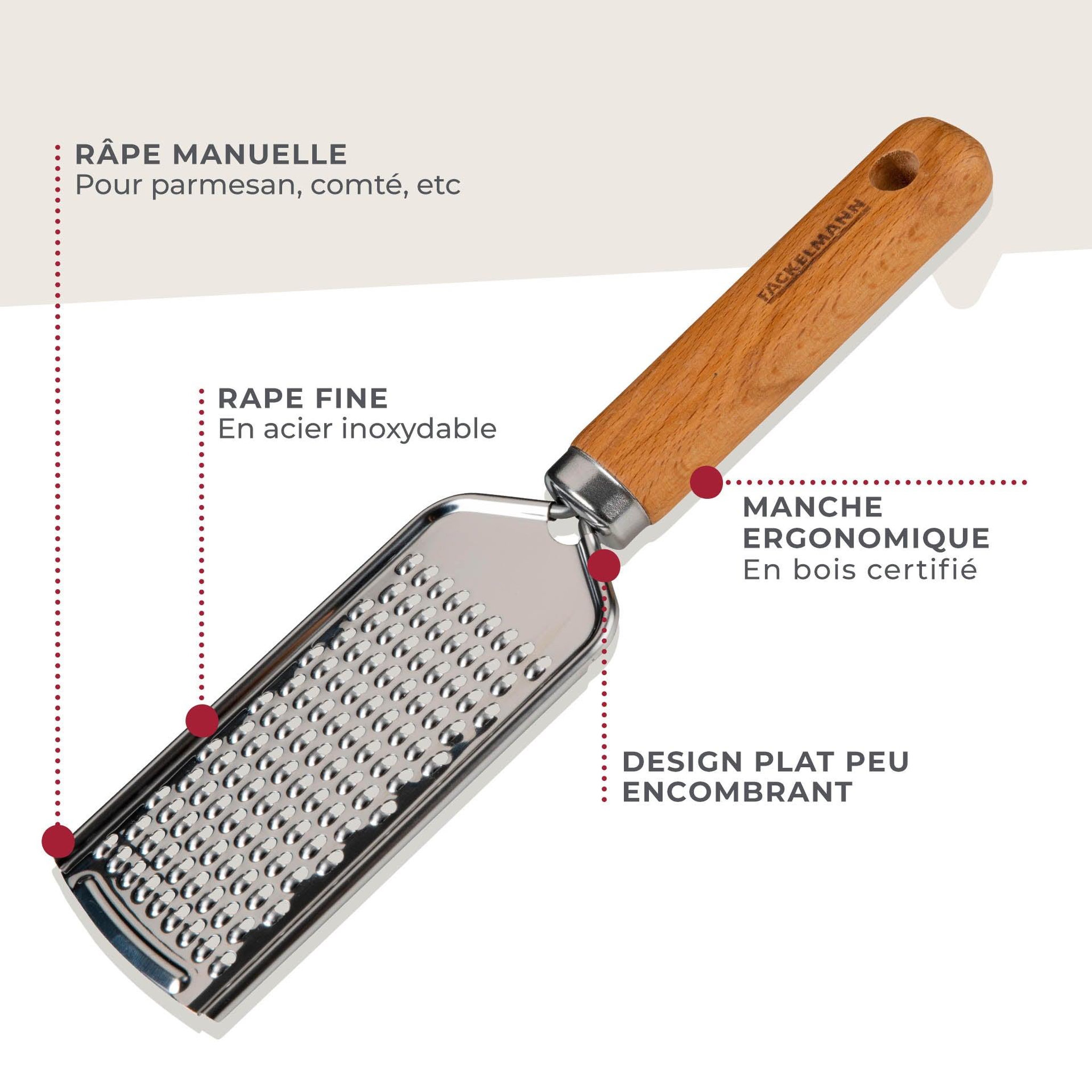 Voir la diapositive 3 : Fackelmann Râpe à fromage manuelle 22 cm fackelmann pizza & pasta