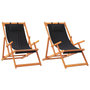 Voir la diapositive 2 : VIDAXL Chaises de plage pliables lot de 2 noir tissu