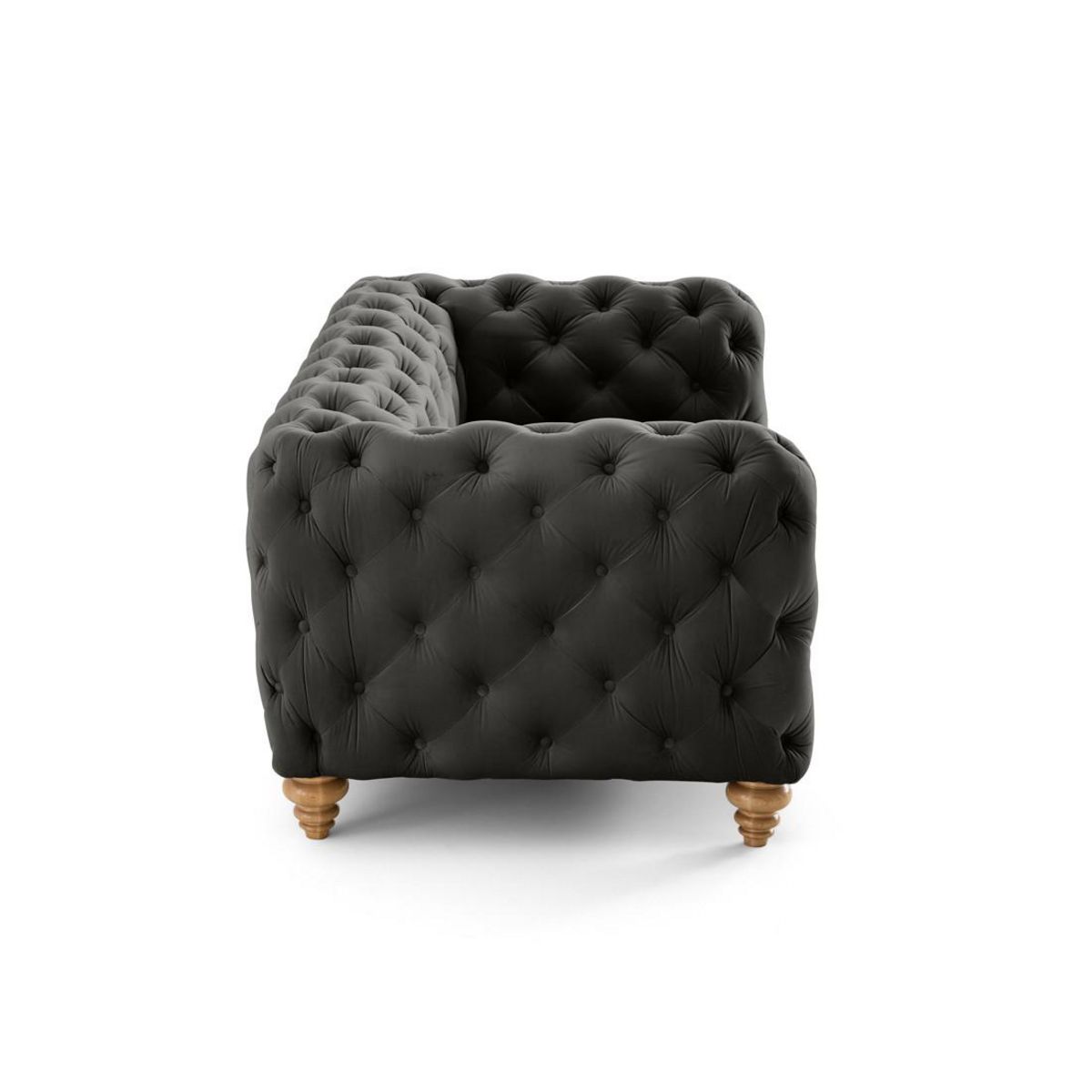 LISA DESIGN Walter - canapé 2 places chesterfield en velours - pieds bois