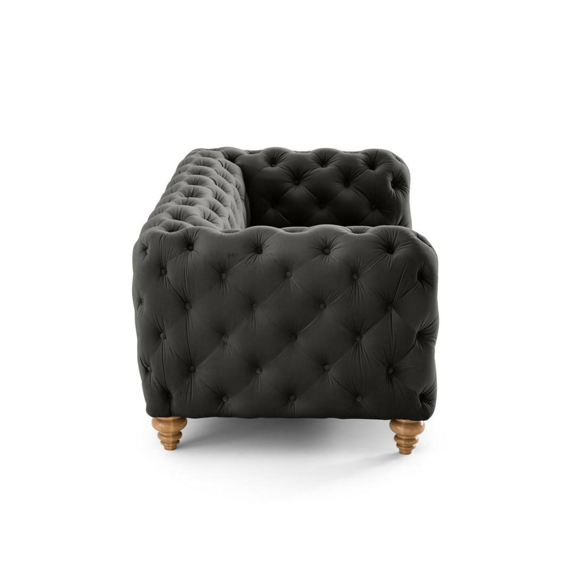 LISA DESIGN Walter - canapé 2 places chesterfield en velours - pieds bois