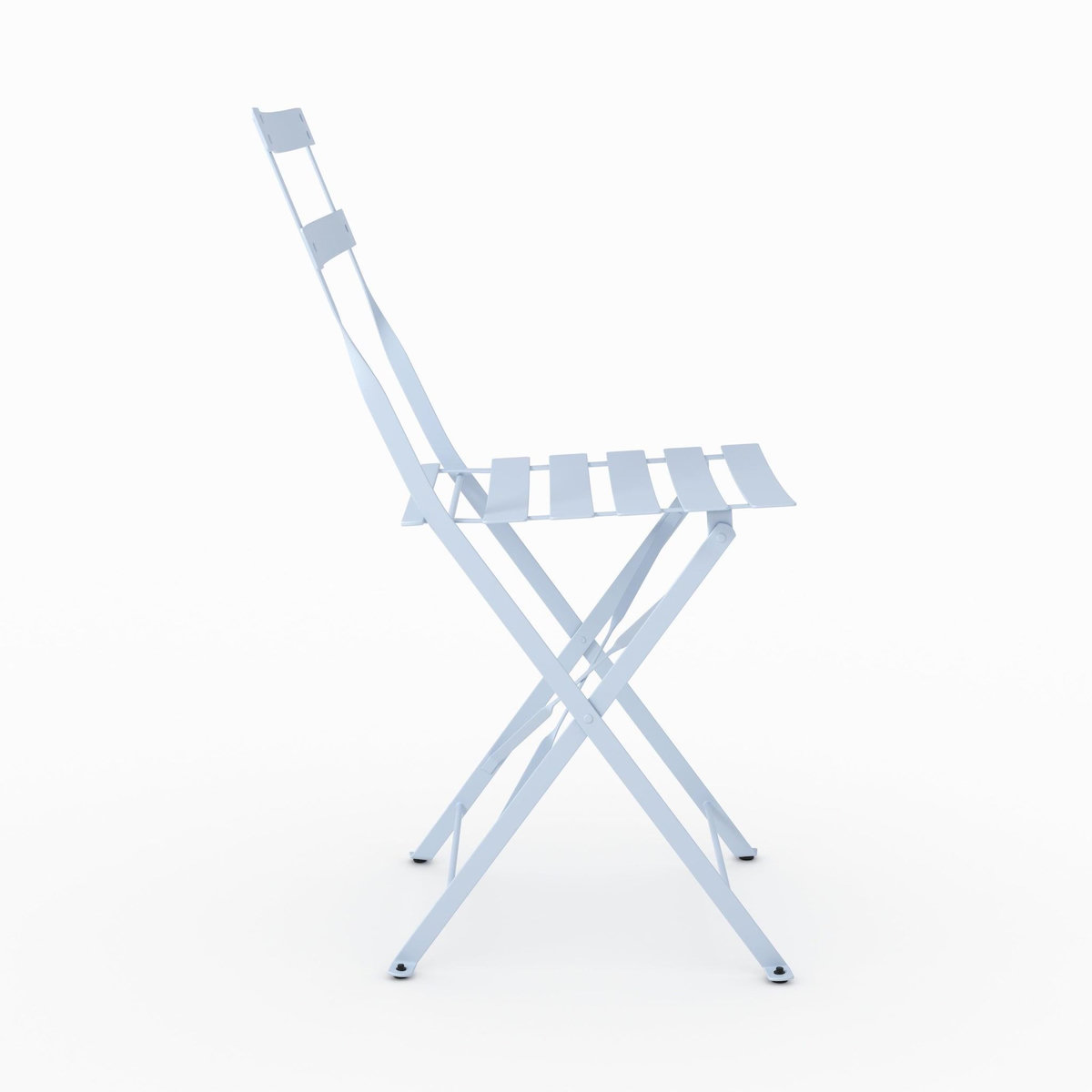 Rendez vous déco Table ronde et chaises de jardin pliantes 2 places en métal bleu-Kayla