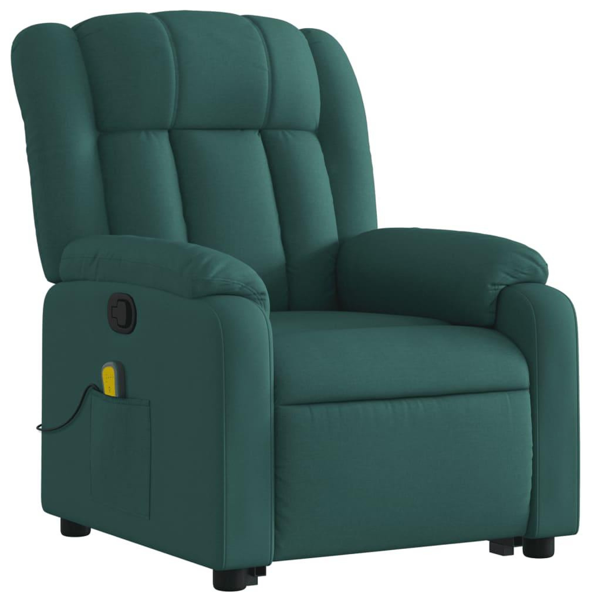 Voir la diapositive 3 : VIDAXL Fauteuil inclinable de massage Vert fonce Tissu