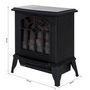 Voir la diapositive 3 : HOMCOM Cheminée électrique poêle style rétro 900-1800 W simulation flammes LED porte noir