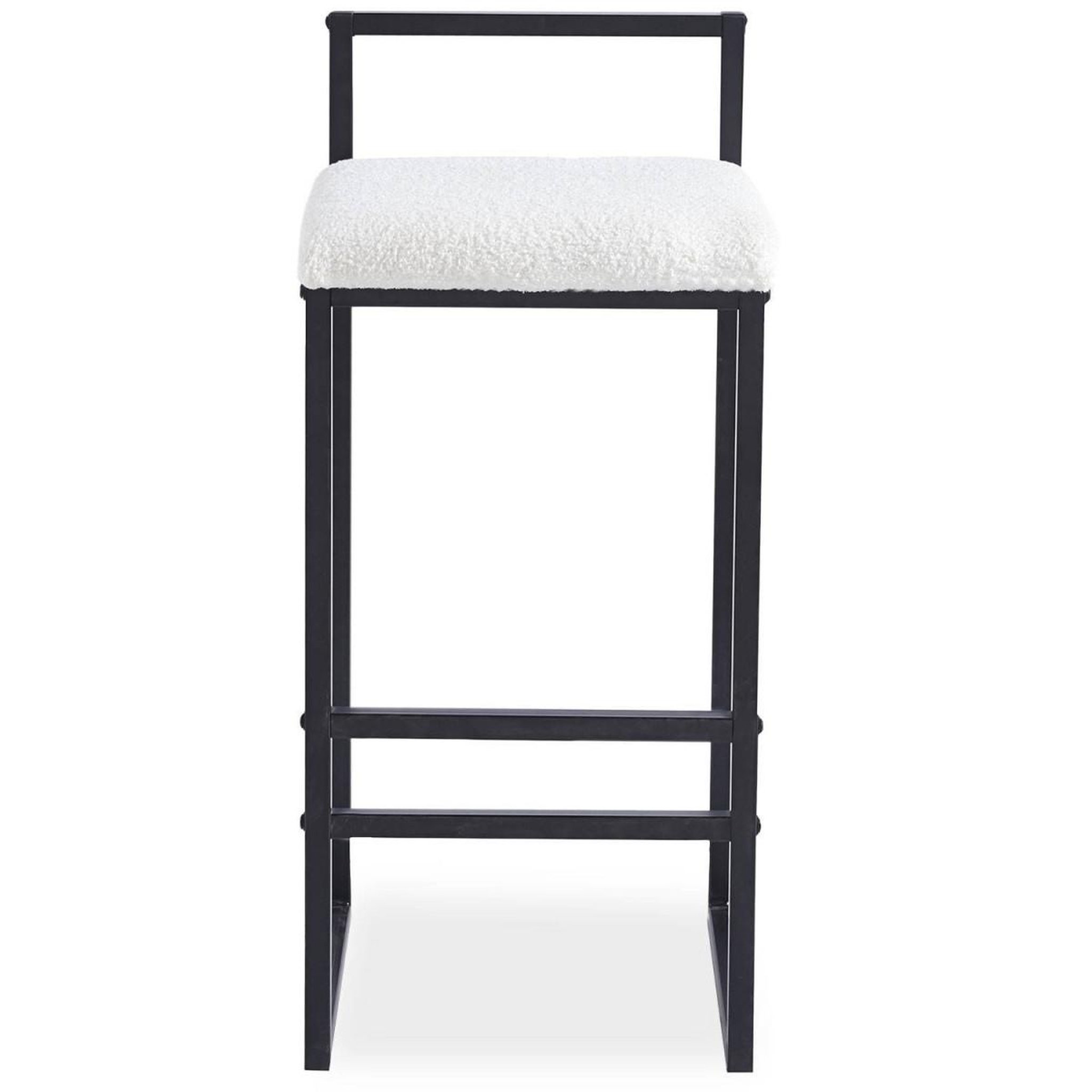 Voir la diapositive 3 : Paris Prix Tabouret de Bar Bouclette  Dakota  80cm Crème & Noir