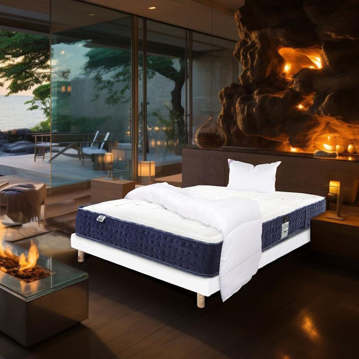 LUXURY LITERIE Ensemble literie mousse, Nuage Ferme, Blanc