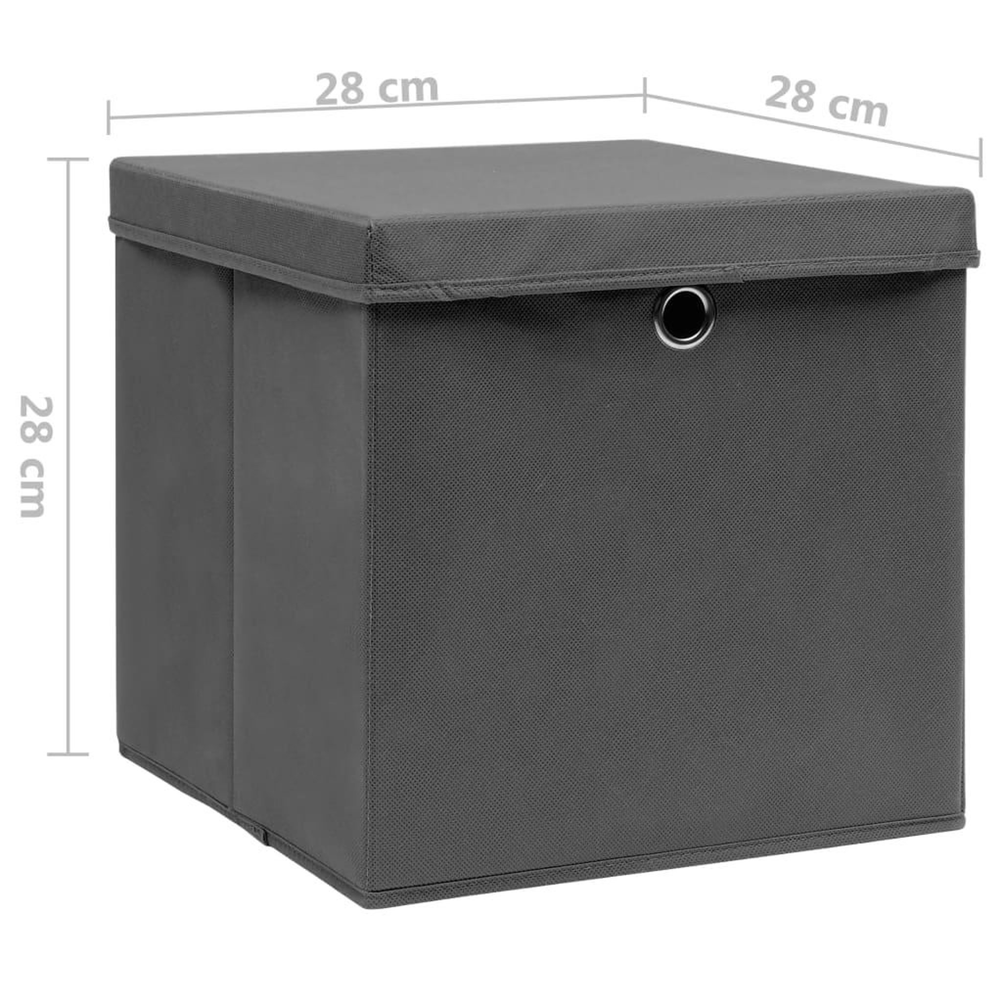 Voir la diapositive 6 : VIDAXL Boîtes de rangement avec couvercles 10 pcs 28x28x28 cm Gris