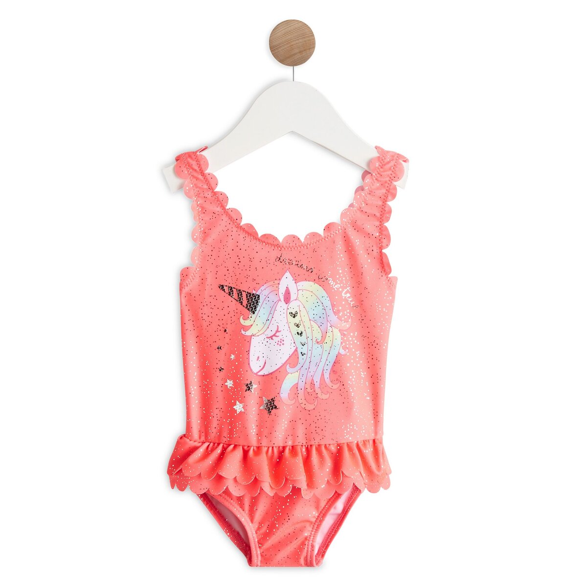 Maillot de bain bébé fille une pièce rose avec imprimé Fruits