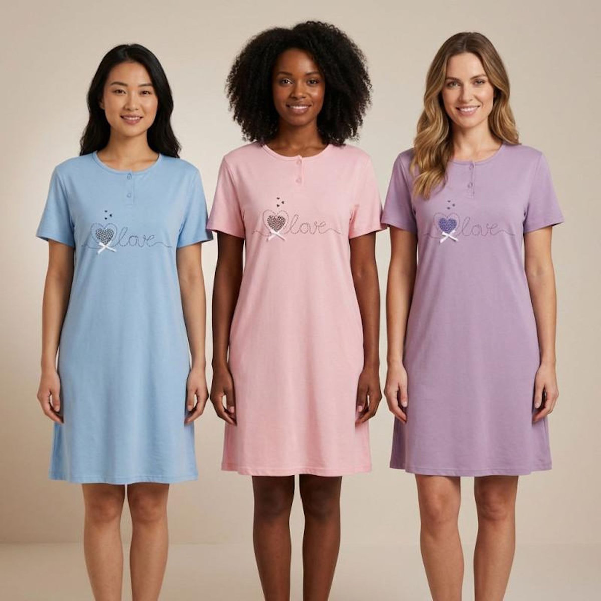 OZABI OZABI Chemise de Nuit Femme Microfibre LOVE Manches Courtes