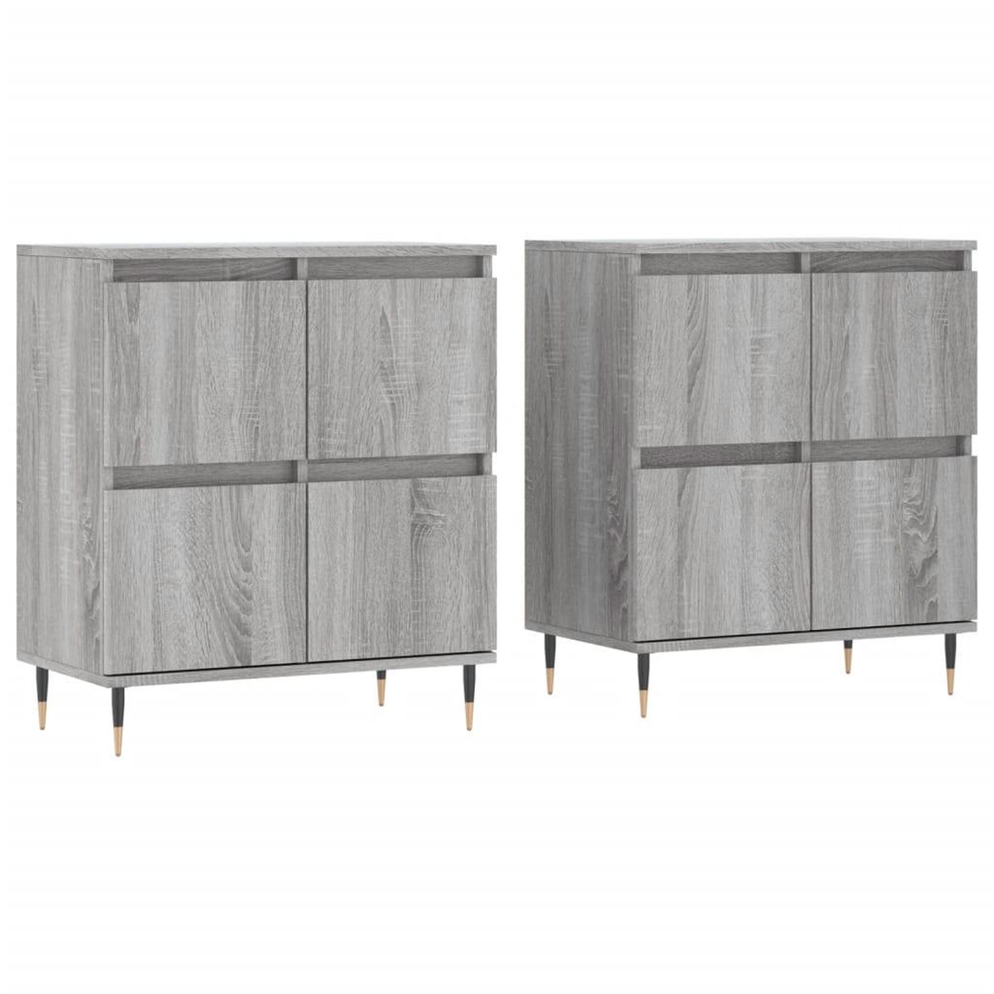 Voir la diapositive 2 : VIDAXL Buffets 2 pcs sonoma gris bois d'ingenierie