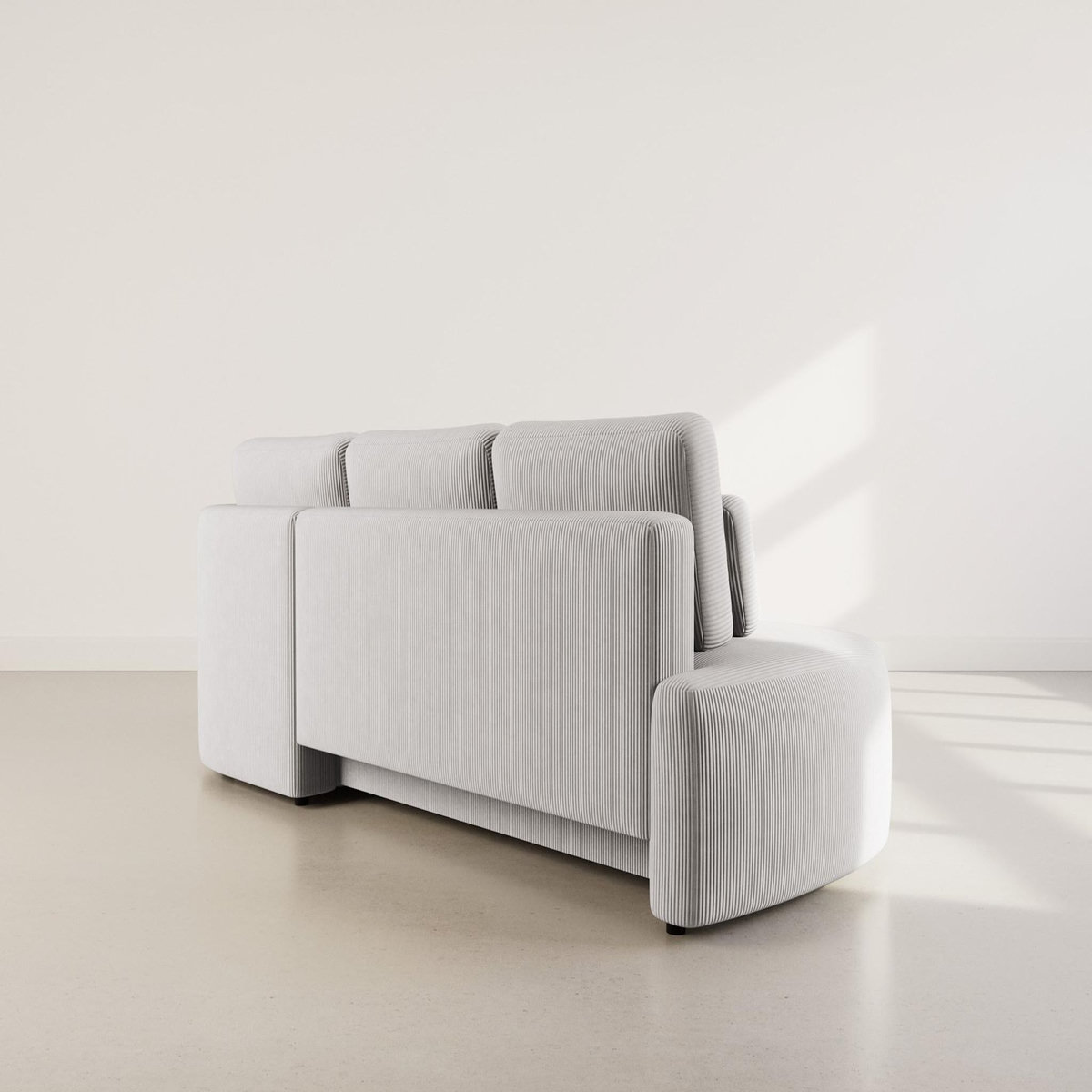 LISA DESIGN Mahina - canapé d'angle droit 4 places convertible avec coffre en velours côtelé