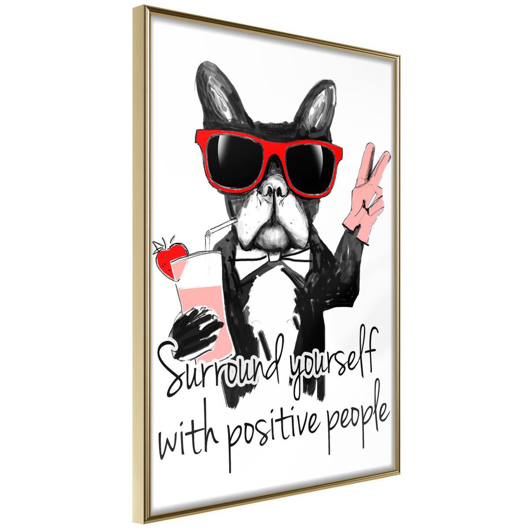 Voir la diapositive 1 : Paris Prix Affiche murale encadrée  positive bulldog