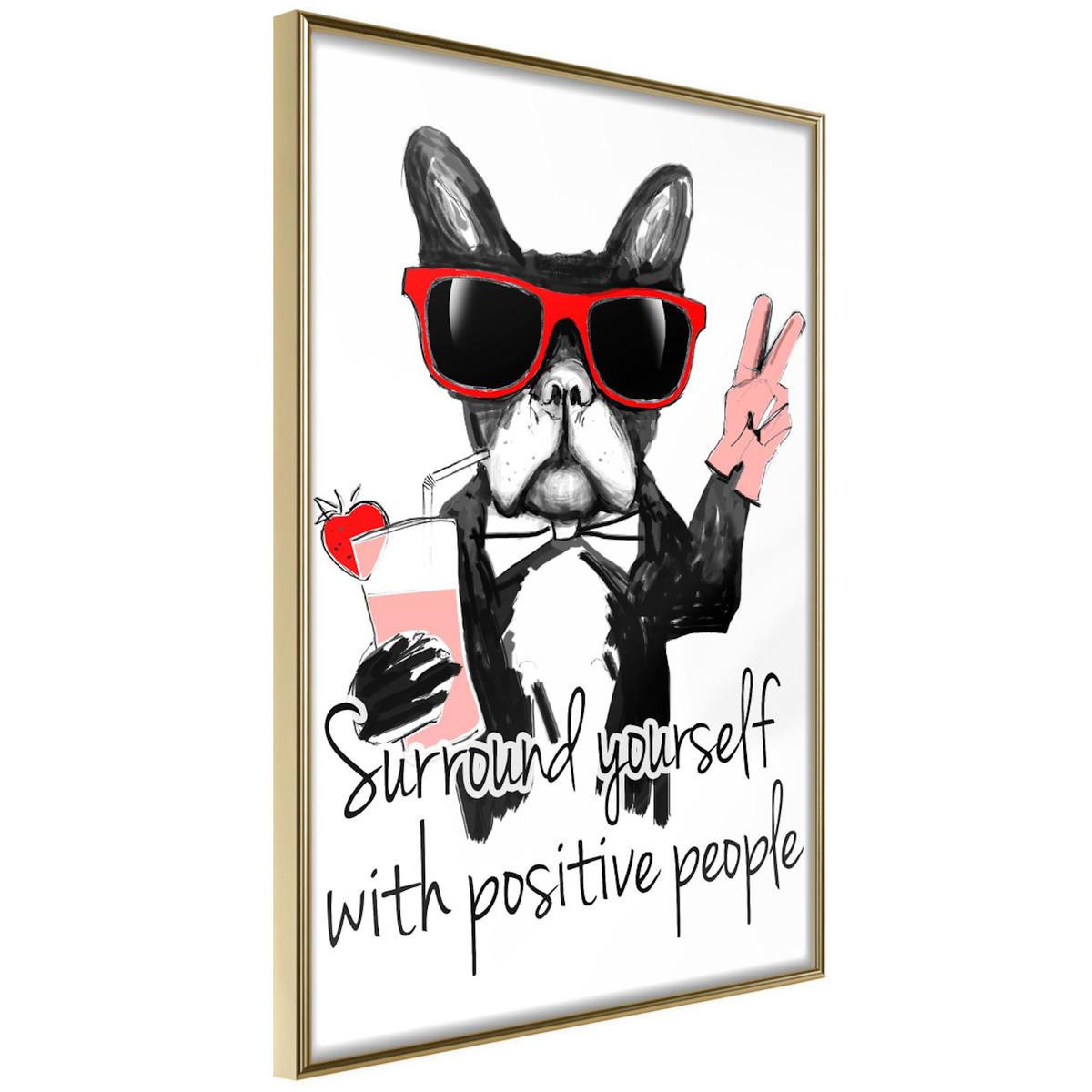 Paris Prix Affiche Murale Encadrée  Positive Bulldog