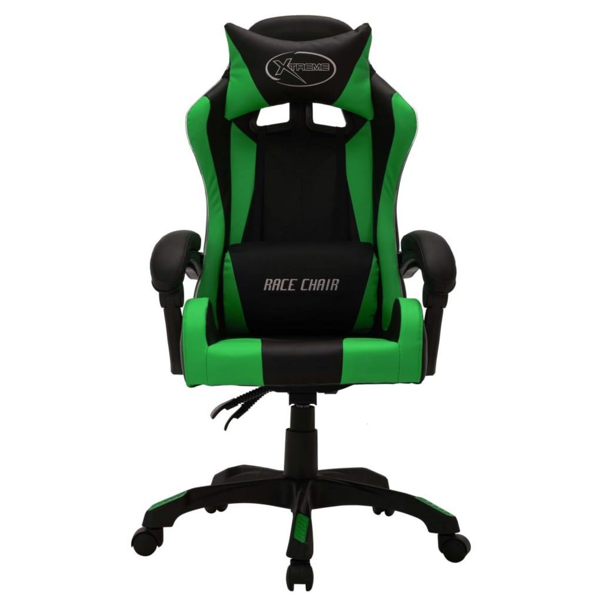 VIDAXL Fauteuil de jeux video avec LED RVB Vert et noir Similicuir