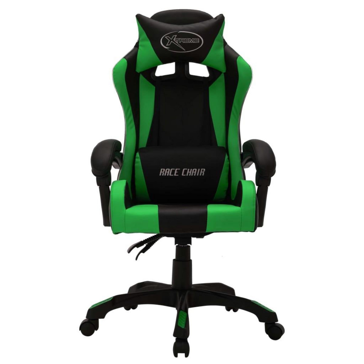 VIDAXL Fauteuil de jeux video avec LED RVB Vert et noir Similicuir
