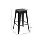 Voir la diapositive 4 : MAISON PAVANE Lot de 2 tabourets pour îlot central 66 cm en métal noir mat-Indus