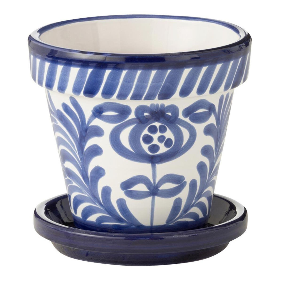 Paris Prix Pot Avec Soucoupe en Céramique  Granada  21cm Bleu Cobalt