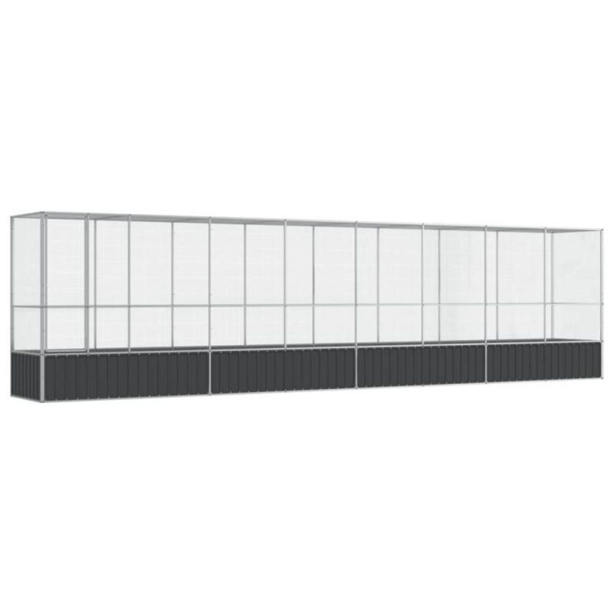 VIDAXL Volière avec extension argenté 834,5x107x212 cm acier