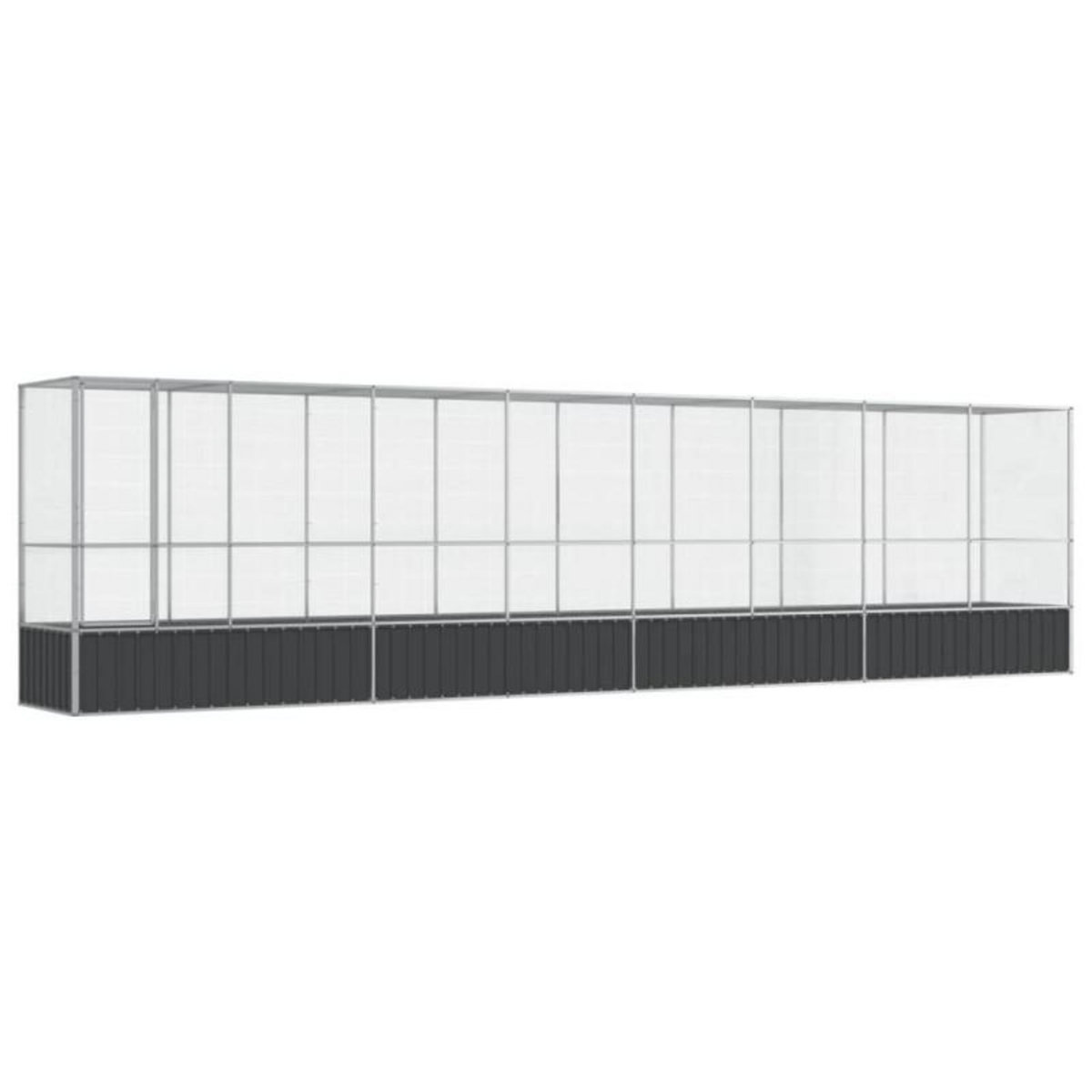 VIDAXL Volière avec extension argenté 834,5x107x212 cm acier