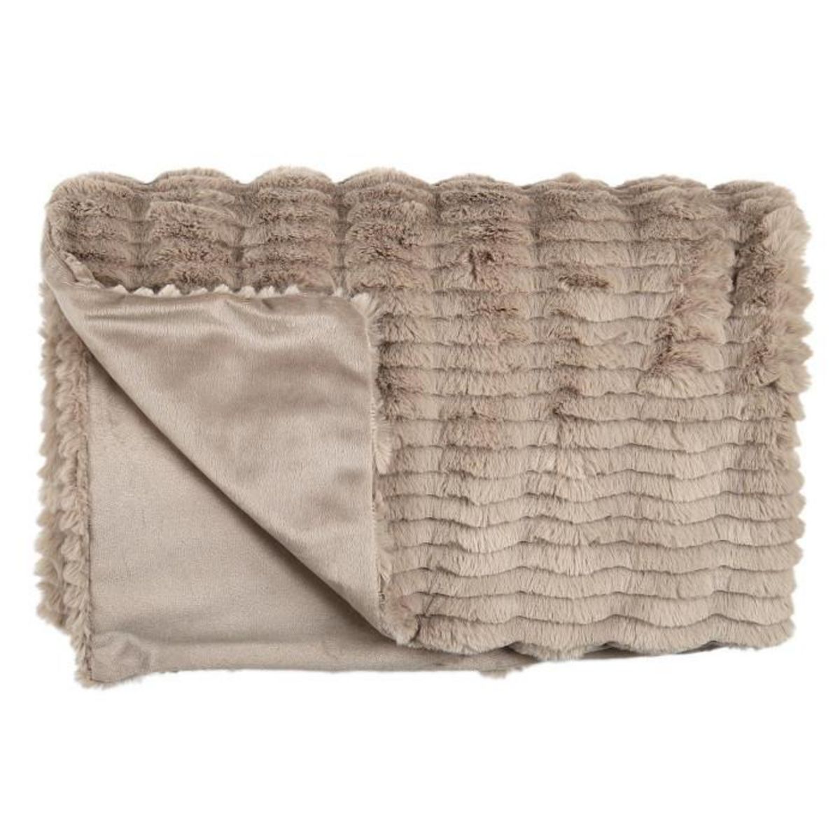 Paris Prix Plaid Imitation Fourrure  Opulence  120x150cm Taupe