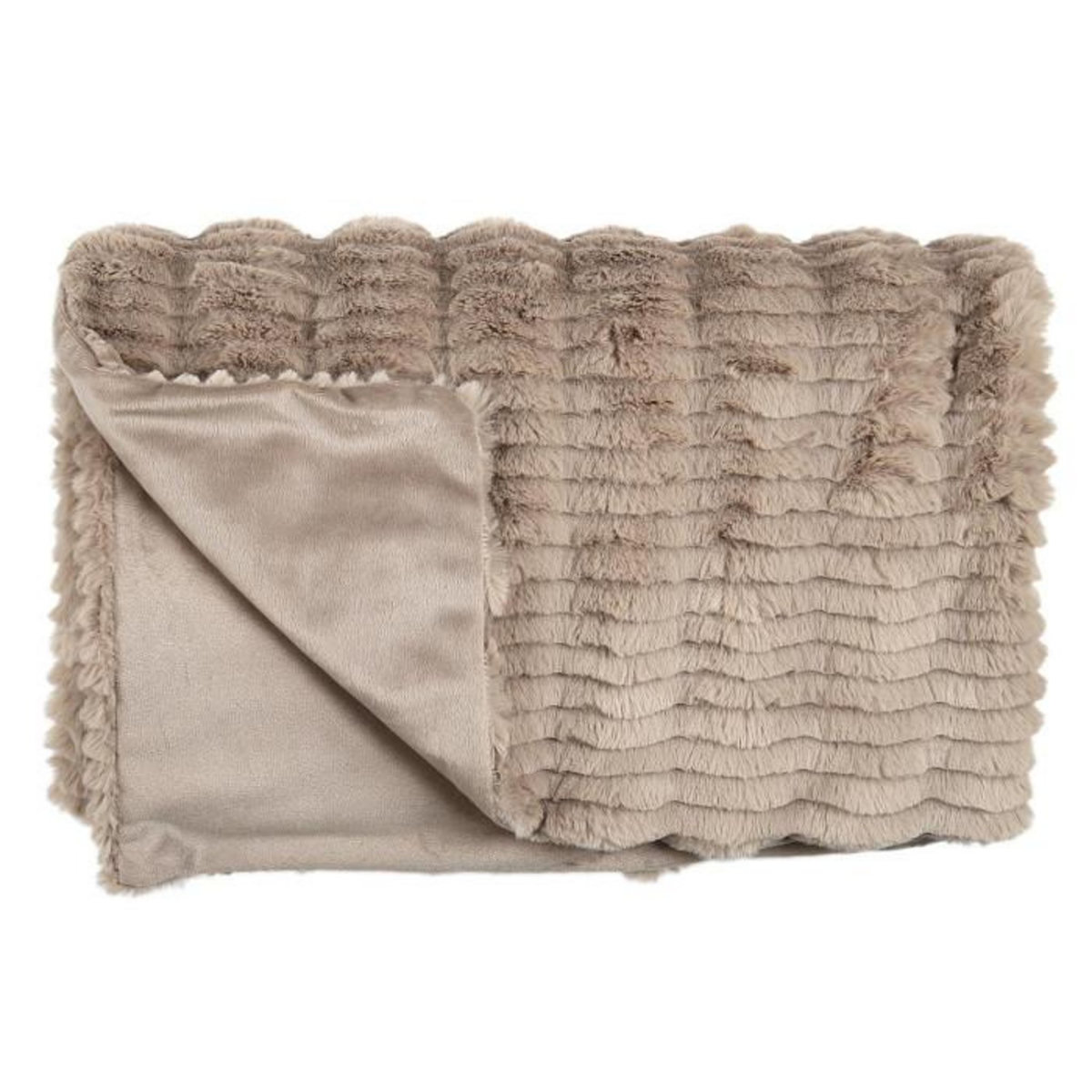 Paris Prix Plaid Imitation Fourrure  Opulence  120x150cm Taupe