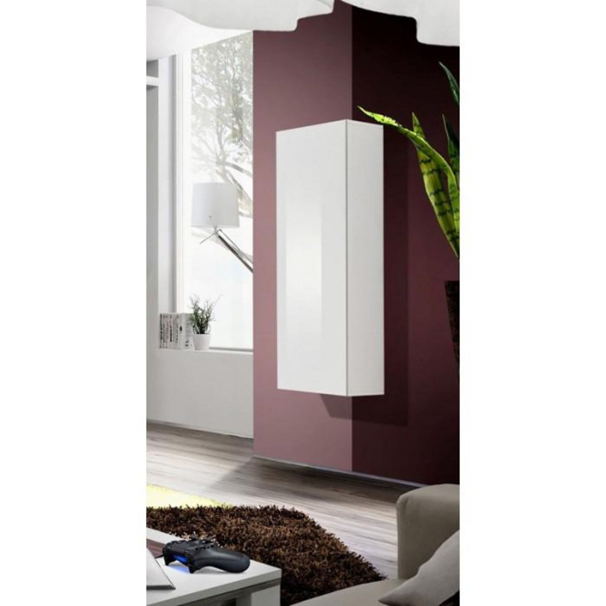 Paris Prix Vitrine Murale Design  Fly I  126cm Blanc