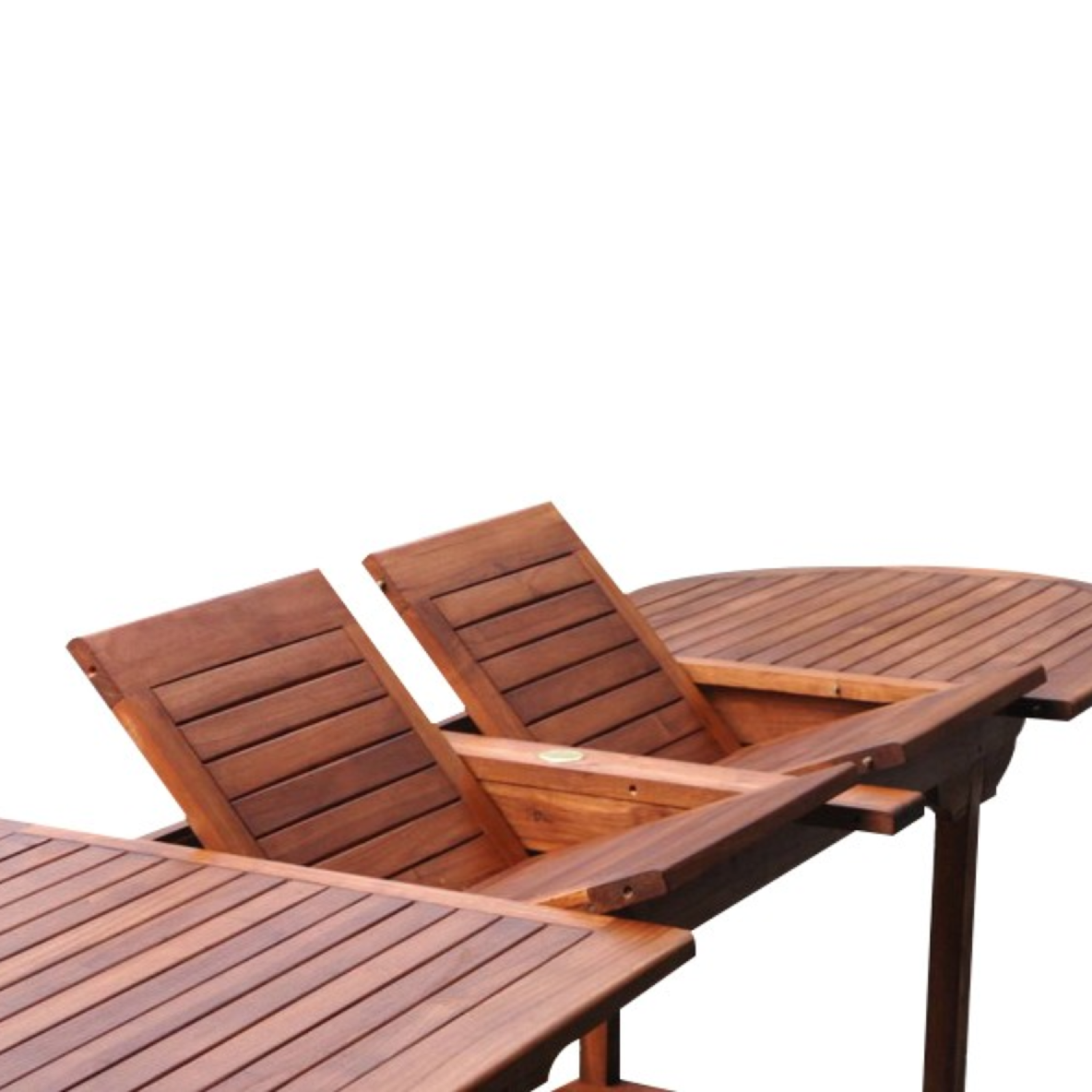 Voir la diapositive 6 : CONCEPT USINE Table de jardin ovale 8 chaises et 2 fauteuils en teck huilé lubok