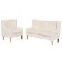 Voir la diapositive 1 : VIDAXL Ensemble de canapes 2 pcs tissu blanc creme