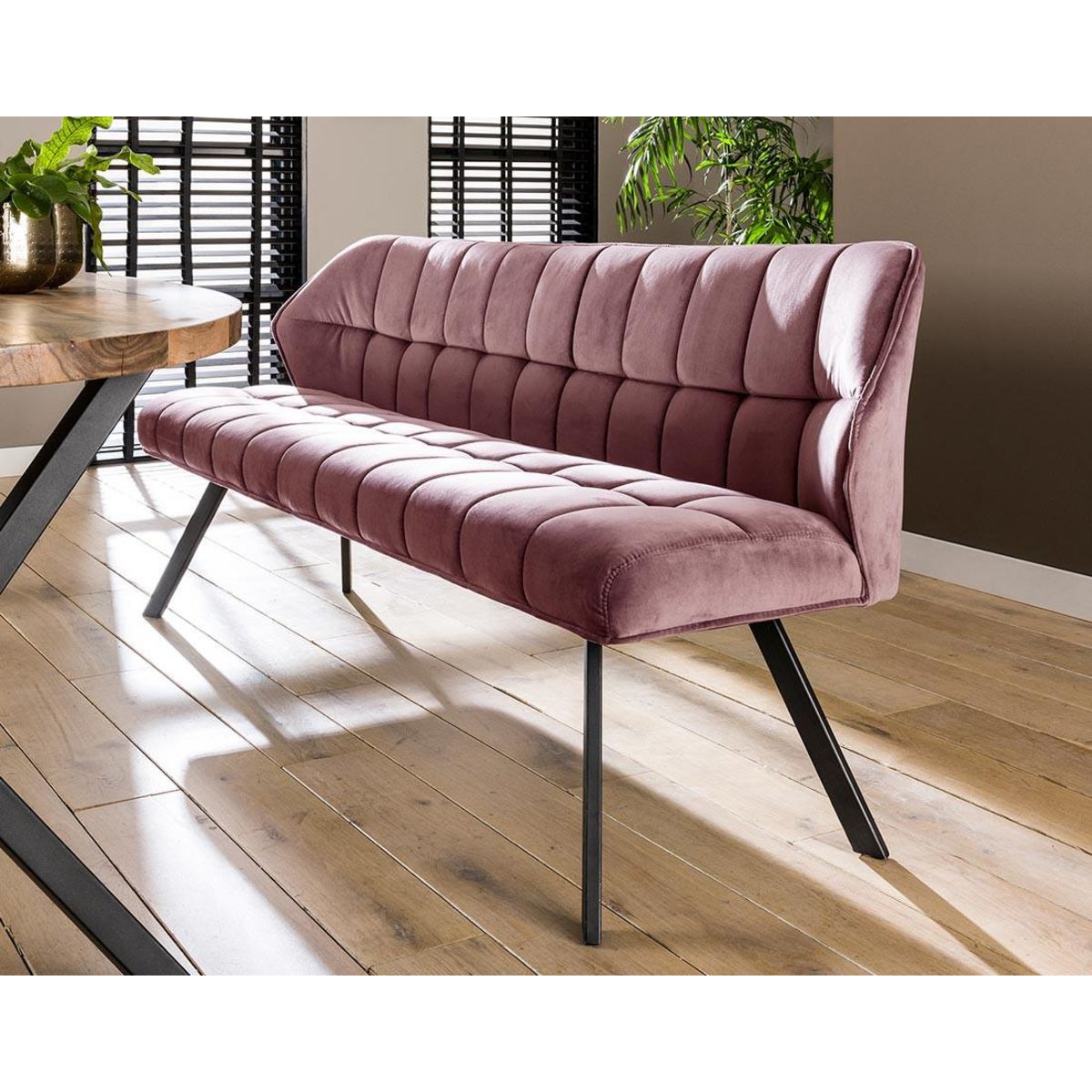 LISA DESIGN Neela - banc de table - en velours - 3 personnes