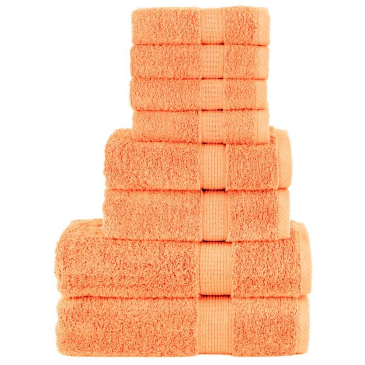 VIDAXL Ensemble de serviettes de qualité supérieure SOLUND 8pcs orange
