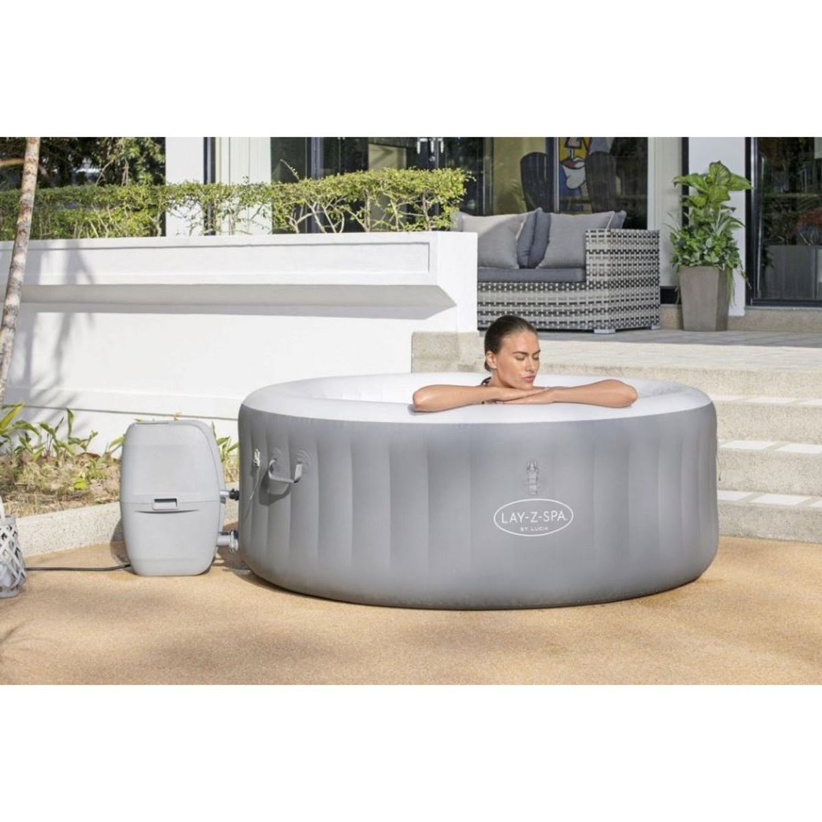 BESTWAY Spa gonflable LAY Z  St.Lucia AirJet 3 - 1,70m x 66cm -  Gris