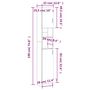 Voir la diapositive 6 : VIDAXL Armoire salle de bain Gris beton 32x25,5x190 cm Bois ingenierie