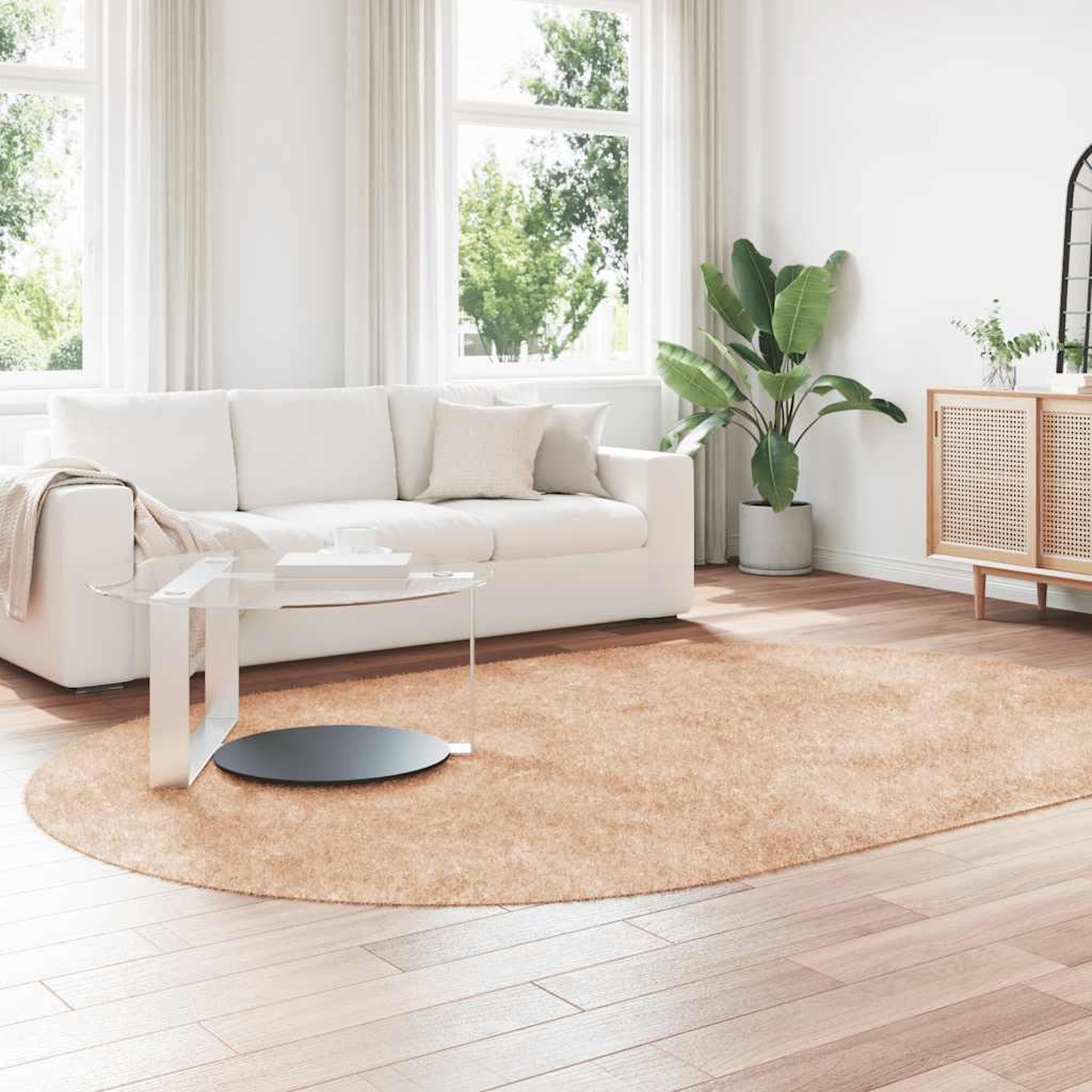 Voir la diapositive 3 : VIDAXL Tapis Shaggy a poils longs NAVARRA beige 300x200 cm polyester