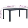 Voir la diapositive 6 : VIDAXL Table de jardin Anthracite 150x90x72 cm Plastique Aspect rotin