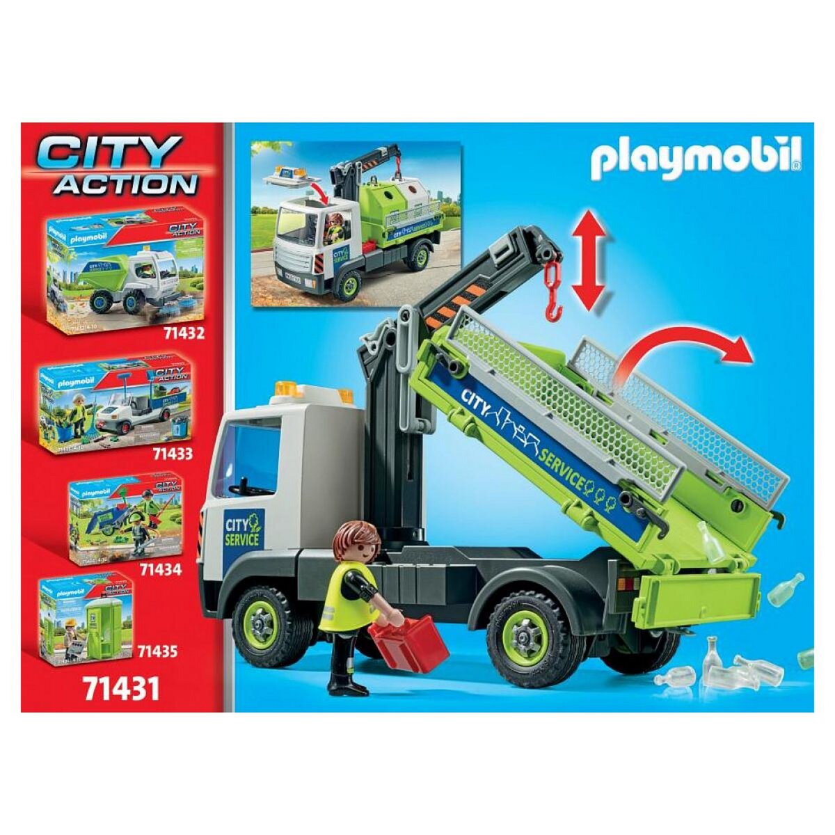 PLAYMOBIL 71431 Camion-grue de recyclage de verre