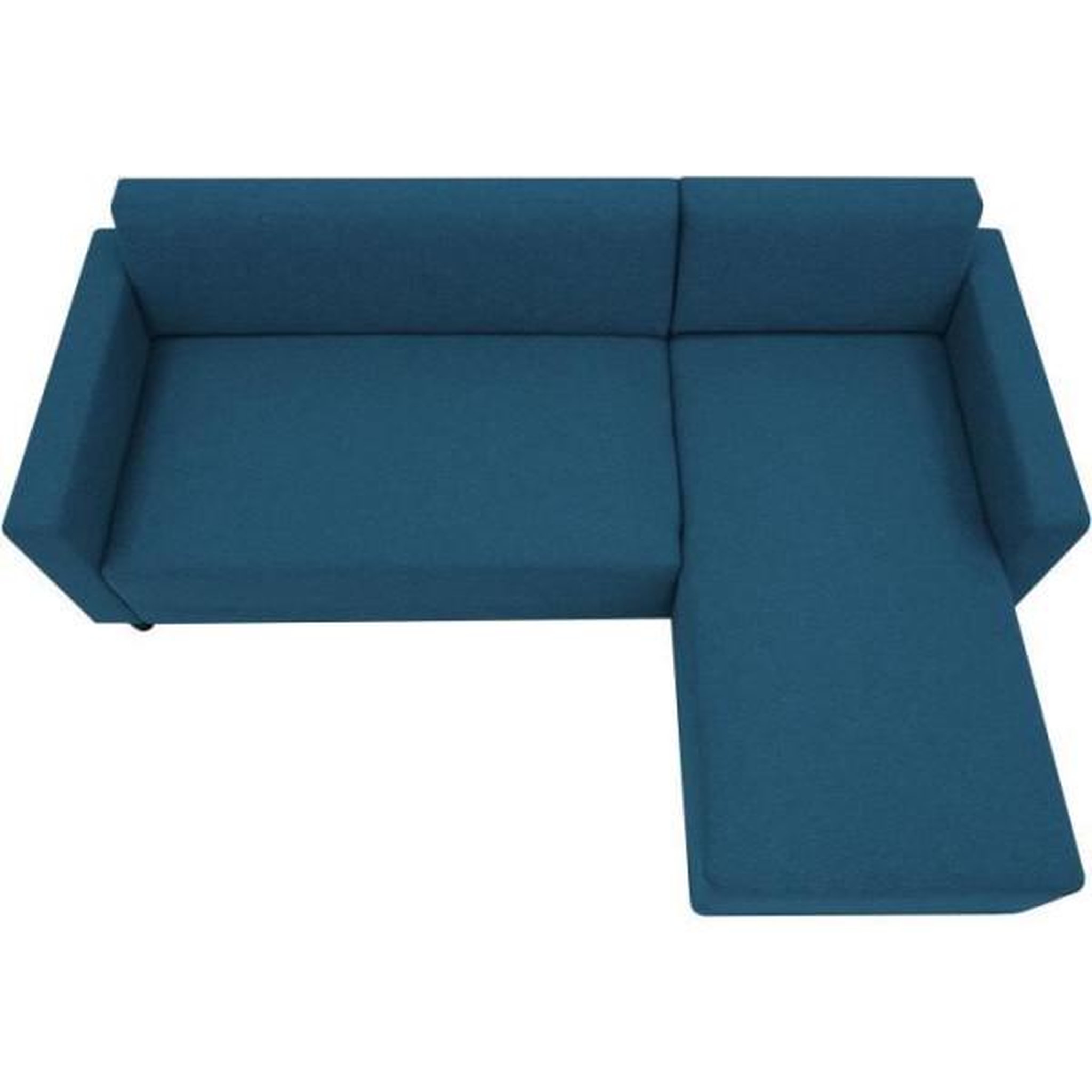 Voir la diapositive 4 : MARKET24 Canapé d'angle fixe 4 places BOB - Tissu marine - Réversible - L 197 x P 117 x H 65 cm