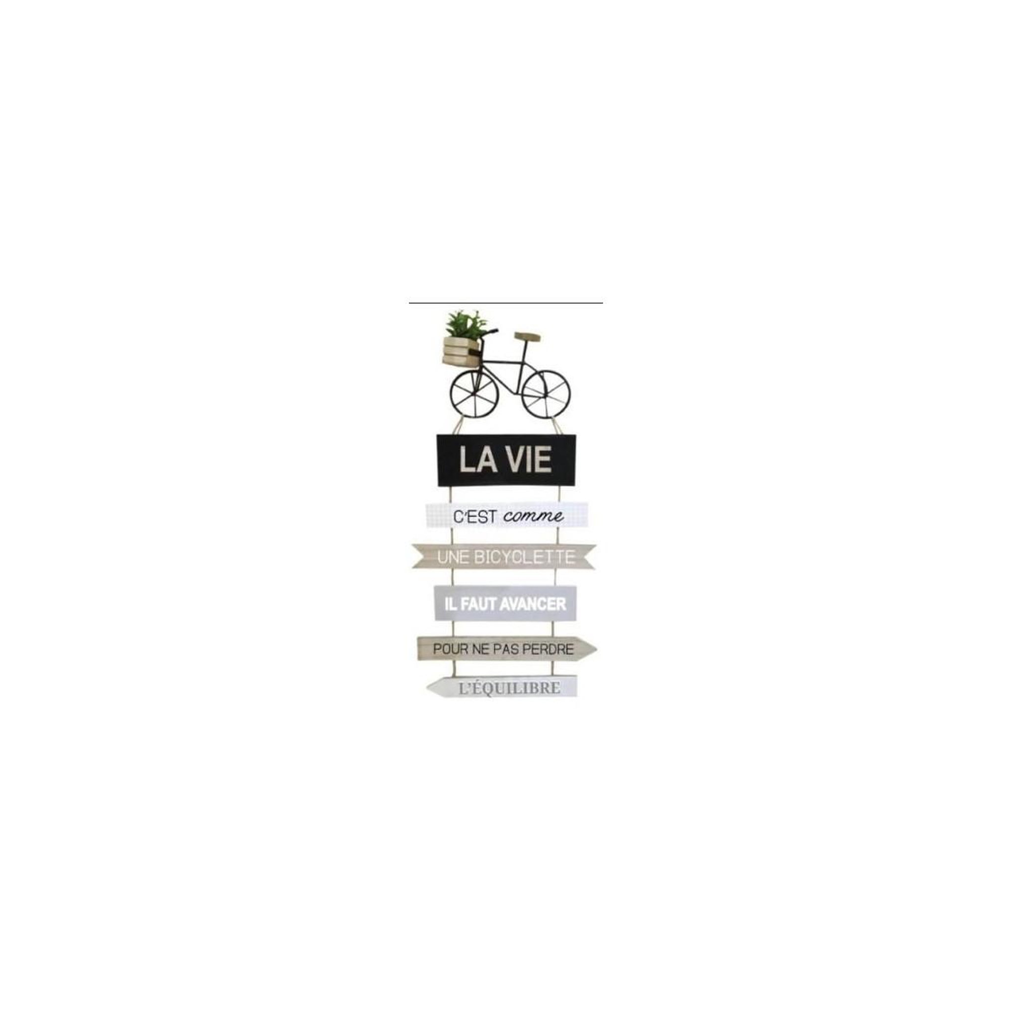 ATMOSPHERA Décoration Murale  Citation Vélo  56cm Multicolore