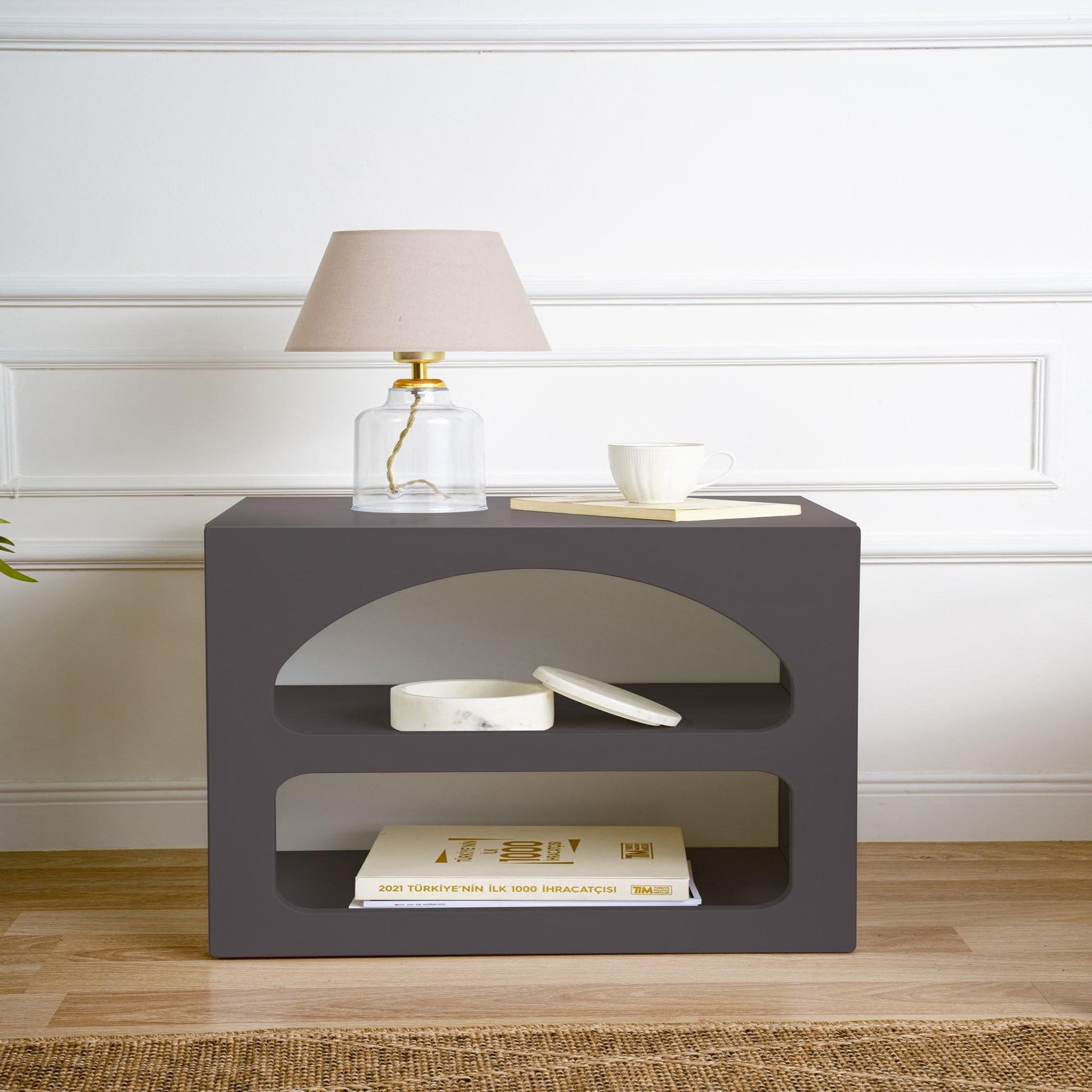 Voir la diapositive 4 : Habitat et Jardin Table de chevet en bois  lorin  - 50 x 40 x 50 cm - gris anthracite
