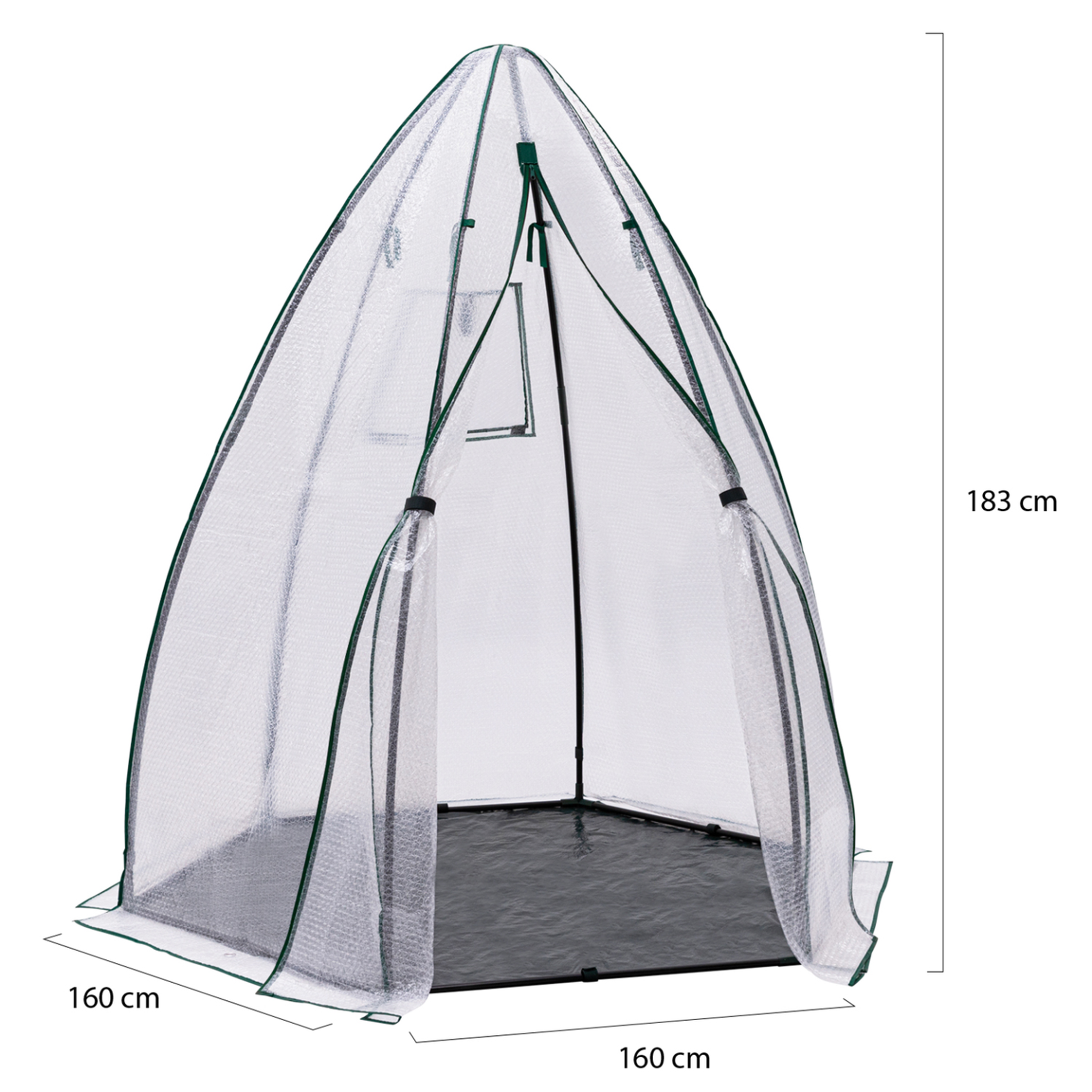 Voir la diapositive 6 : ID MARKET Serre d'hivernage dôme bâche bulle 160 x 160 x 180 cm maxi chaleur balcon et terrasse