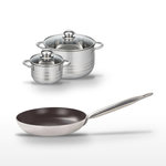 ELO Lot Poêle 24 cm & 2 Faitouts 14/20 cm Elo Bistro Line