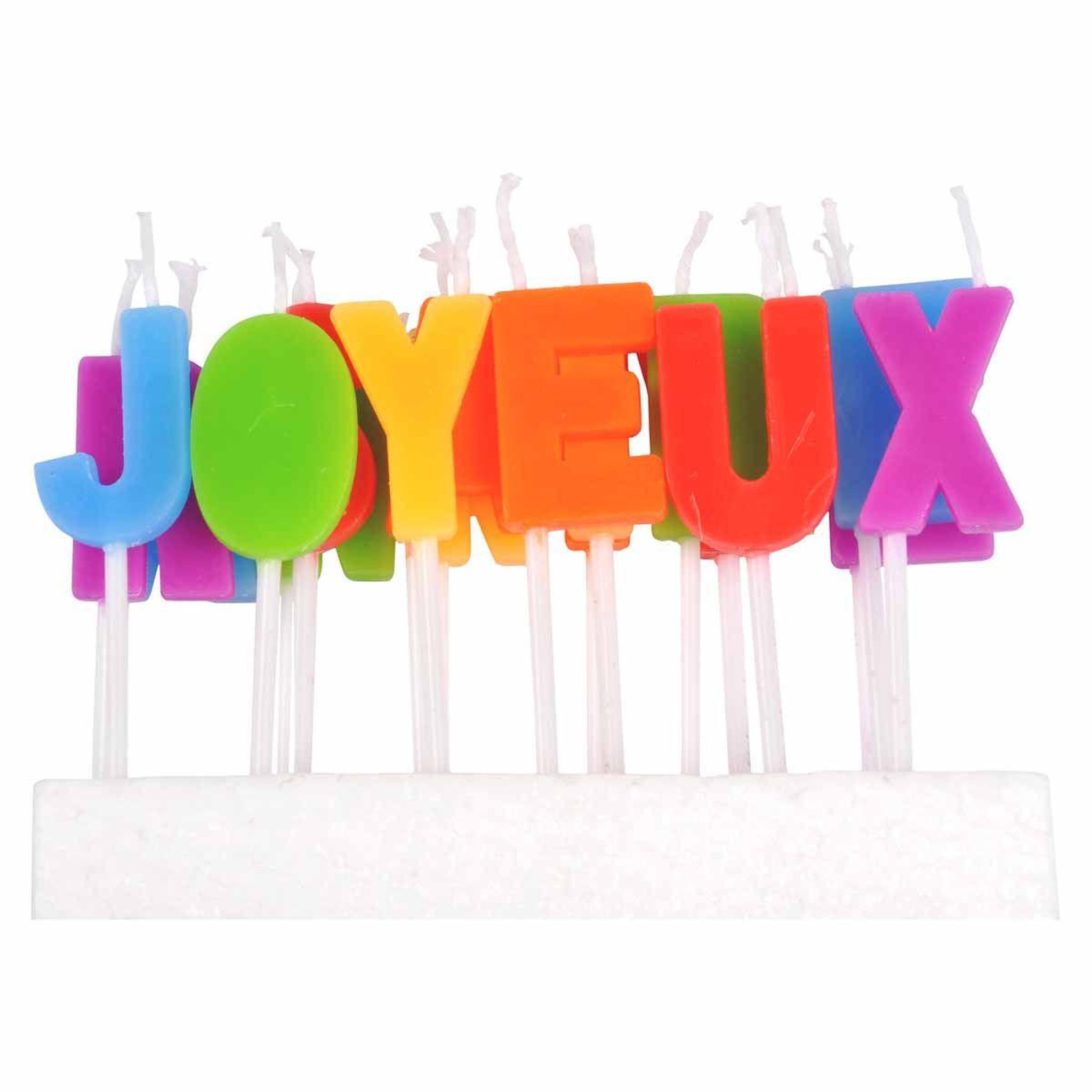 HOMEA Lot de 18 Bougies  Joyeux Anniversaire  17cm Multicolore