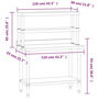 Voir la diapositive 6 : VIDAXL Table de travail de cuisine avec etagere 110x55x150 cm inox