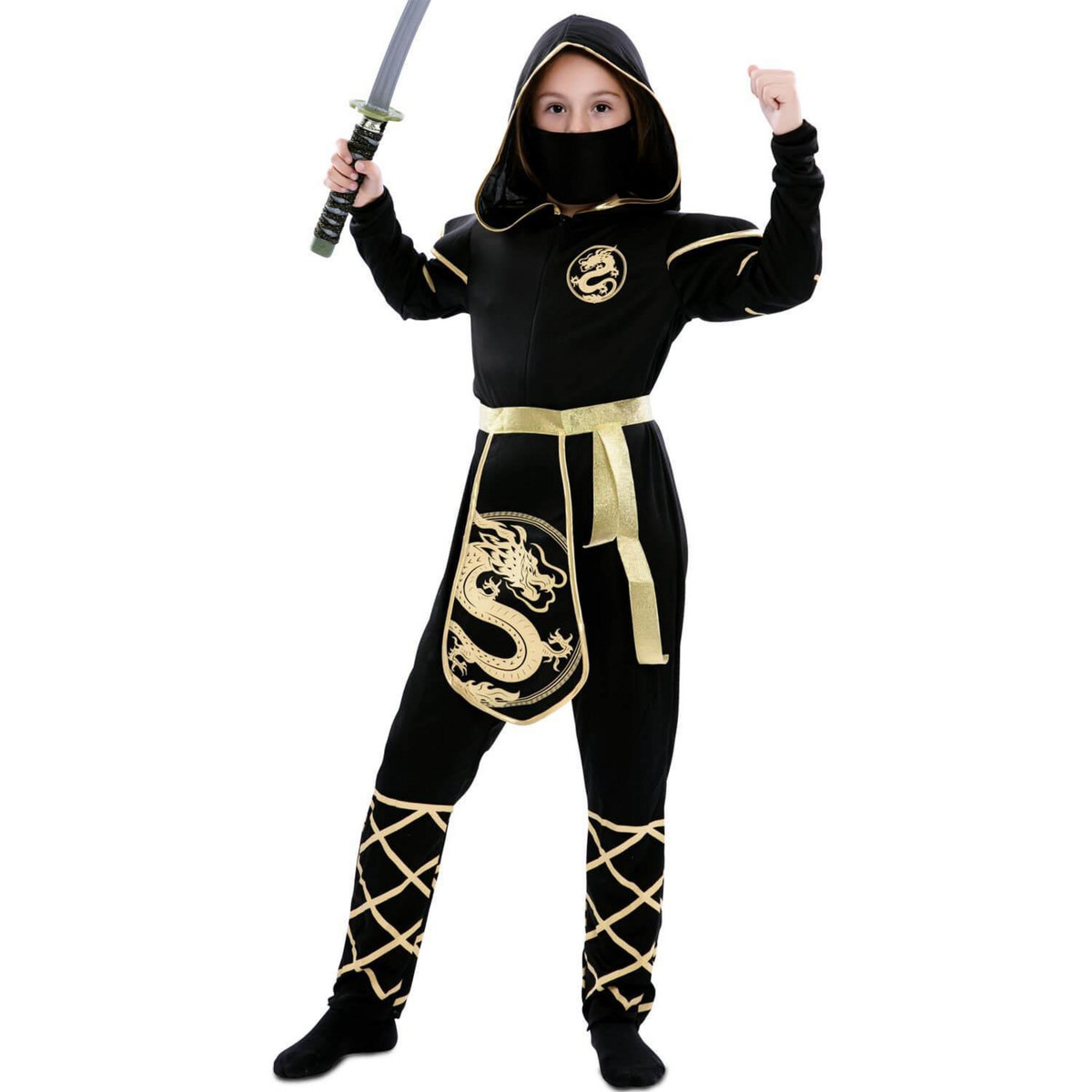 EURO CARNAVALES Déguisement Ninja - Fille - 7/9 ans (122 à 134 cm)