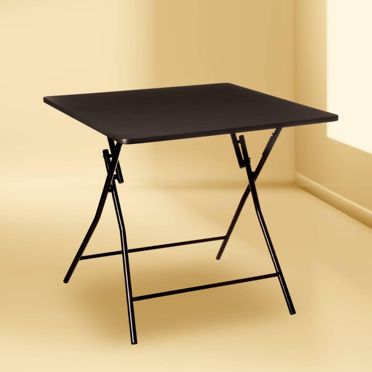 FIVE Table d'appoint pliable en métal pour 4 personnes - Noir