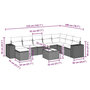 Voir la diapositive 6 : VIDAXL Salon de jardin 9 pcs avec coussins gris clair resine tressee