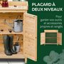 Voir la diapositive 4 : OUTSUNNY Armoire de jardin sur pied avec plateau - double porte, étagère - bois de sapin pré-huilé