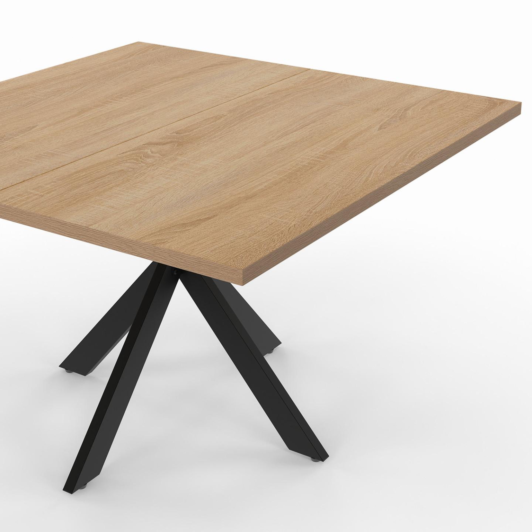 Voir la diapositive 5 : ID MARKET Table basse carrée alix 70 cm pied araignée bois et noir